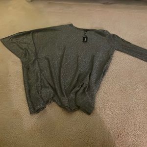 Express Women’s Grey Metallic Sweater Shirt